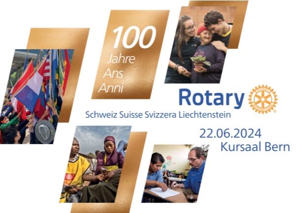 Il 22 giugno 2024, onoreremo e celebreremo a dovere il 100° anniversario del Rotary Svizzera - Liechtenstein.