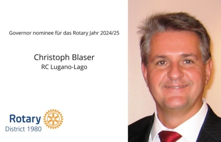Rot. Christoph Blaser assumerà la carica di governatore distrettuale nell'anno rotariano 2024/25
