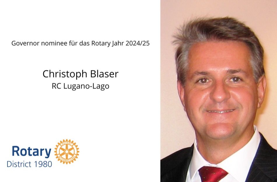 Rot. Christoph Blaser assumerà la carica di governatore distrettuale nell'anno rotariano 2024/25